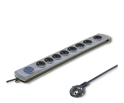Listwa zasilająca QOLTEC Quick Switch, 8 gniazd, 1,8m, szara 50167